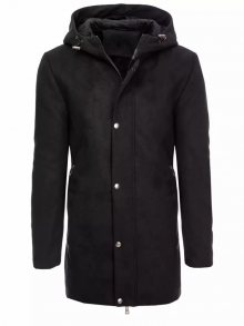 Dstreet Stylový černý kabát s kapucí