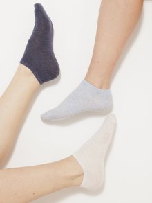 Sada tří ponožek v krémové,tmavě modré a světle šedé barvě CAMAIEU - 36-38