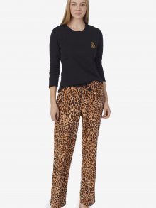 Černo-hnědé dámské pyžamo se zvířecím vzorem Ralph Lauren - XS
