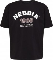 NEBBIA Funkční tričko \'Golden Era\' černá / bílá