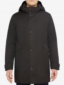 Černá pánská prodloužená zimní bunda s kapucí Geox Clintford - XXL