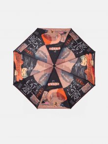 Oranžovo-černý dámský vzorovaný vystřelovací deštník Anekke City