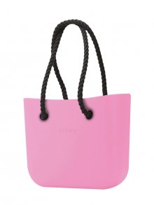 O bag  růžová kabelka Pink s černými dlouhými provazy