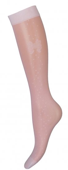 RADOSNE CHWILE - Cienkie podkolanówki wzorzyste bianco UNIWERSALNY