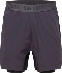 Superdry Sportovní kalhoty tmavě šedá / černá