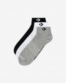Sada tří párů pánských ponožek v šedé, bílé a černé barvě Converse - 43-46