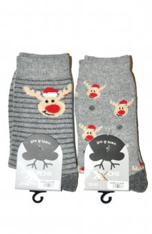 Vánoční dámské ponožky WiK 37726 Warm & Soft grafit 39-42
