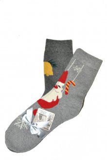 Vánoční dámské ponožky WiK 37894 Little Present A\'2 černošedá 36-41