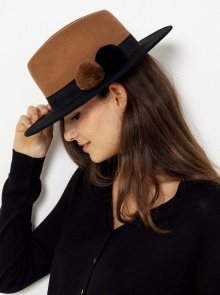 Hnědo-černý vlněný klobouk CAMAIEU - S-M