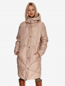 Béžový prošívaný zimní kabát TOP SECRET - XS