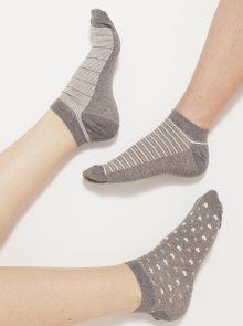 Sada tří vzorovaných ponožek v šedé barvě CAMAIEU - 39-41