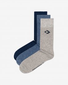 Sada tří párů pánských ponožek v šedé, modré a tmavě modré barvě Converse - 43-46
