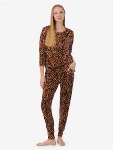 Hnědé dámské vzorované pyžamo Ralph Lauren - XS