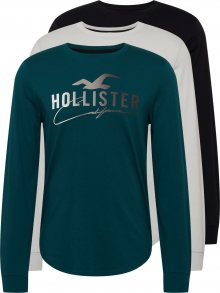 HOLLISTER Tričko petrolejová / černá / bílá