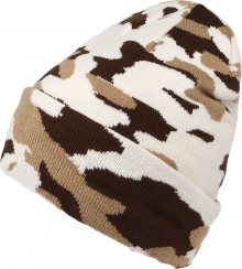 Urban Classics Čepice bílá / hnědá / světle hnědá