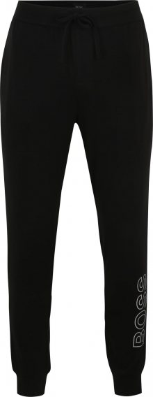BOSS Pyžamové kalhoty černá / bílá
