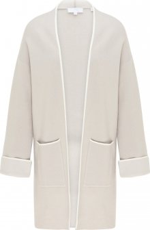 usha WHITE LABEL Pletený kabátek béžová / bílá
