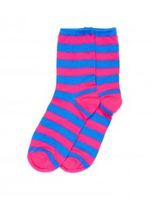 Pruhované bavlněné ponožky 2-pack růžové a modré 40-41