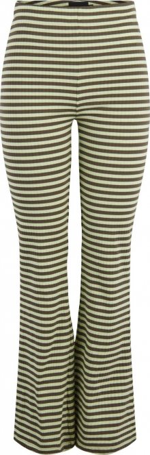PIECES Kalhoty \'Laya\' khaki / pastelově zelená