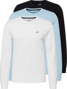 HOLLISTER Tričko světlemodrá / černá / bílá