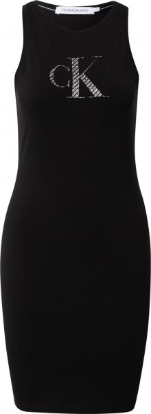 Calvin Klein Jeans Kleid černá / bílá