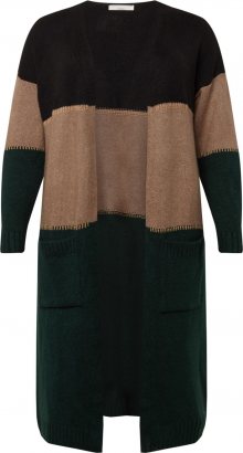 Guido Maria Kretschmer Curvy Collection Pletený kabátek \'Adriana\' černá / tmavě zelená / béžová