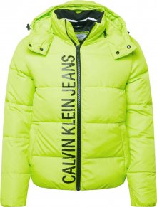 Calvin Klein Jeans Zimní bunda svítivě zelená / černá