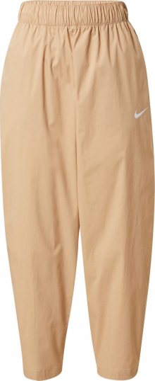 Nike Sportswear Kalhoty světle béžová / bílá