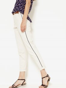 Bílé zkrácené kalhoty s lampasem CAMAIEU - S