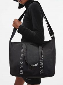 Černý dámský vzorovaný velký shopper Calvin Klein