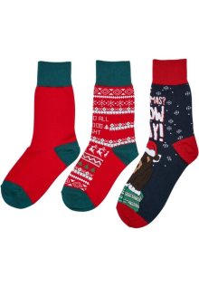 Urban Classics Christmas Bear Socks Kids 3-Pack multicolor - 39–42