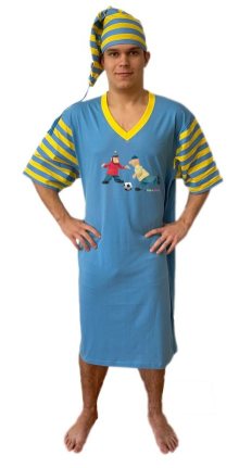 Pánská noční košile Pat a Mat Fotbalista modrý | modrá | XL