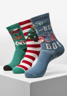 Urban Classics Ho Ho Ho Christmas Socks 3-Pack multicolor - 39–42