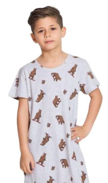 Dětská noční košile Vienetta Secret Medvědi | šedá | 15 - 16