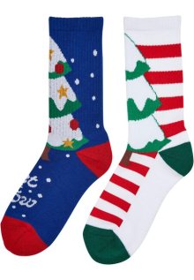 Urban Classics Fancy X-Mas Tree Socks 2-Pack multicolor - 39–42