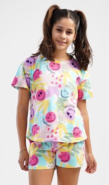 Dětské pyžamo šortky Vienetta Secret Smiley world | fialová | 5 - 6
