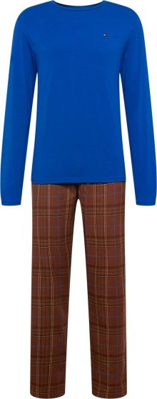 Tommy Hilfiger Underwear Pyžamo dlouhé béžová / indigo / hnědá