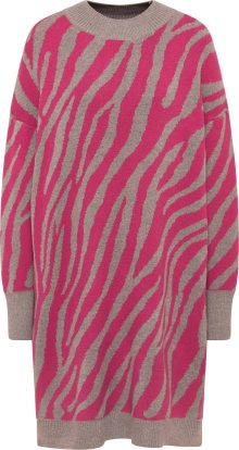 MYMO Úpletové šaty režná / růžový melír