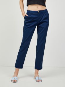 Tmavě modré zkrácené slim fit kalhoty CAMAIEU - S