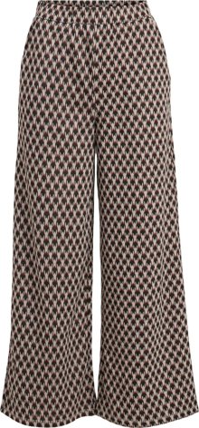 VILA Kalhoty antracitová / kámen / červená