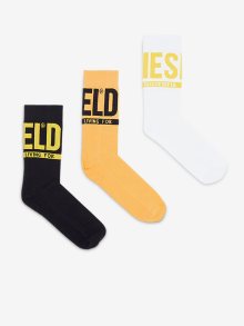 Sada tří párů ponožek v bílé, žluté a černé barvě Diesel - 35-38