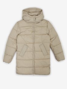 Světle šedý holčičí prošívaný zimní kabát s odepínací kapucí Tom Tailor - 128