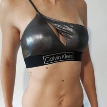 Dámské plavky Calvin Klein KW01944 ONE SHOULDER černé | černá | M