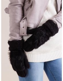 Dámské rukavice s kožešinou ABBI černé 