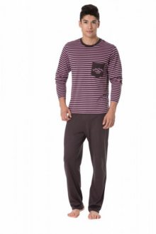 Pánské pyžamo Rossli SAM-PY-104 II XXL růžovo-grafitová (tmavě šedá)