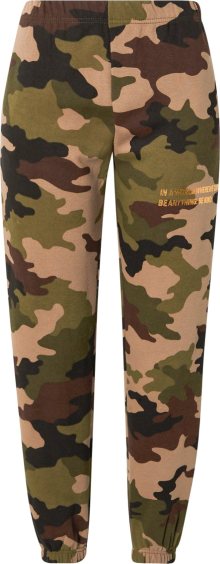 Tally Weijl Kalhoty čokoládová / světle hnědá / khaki / tmavě zelená