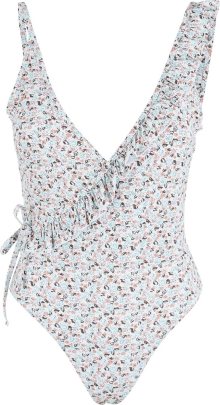 PIECES Plavky \'Victoria\' světlemodrá / tmavě hnědá / starorůžová / offwhite