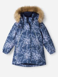 Modrá vzorovaná dětská nepromokavá zimní bunda Reima Silda - 104