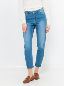Modré zkrácené mom fit džíny CAMAIEU - XS