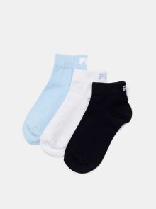 Sada tří párů dámských ponožek v bílé a modré barvě FILA - 43-46
